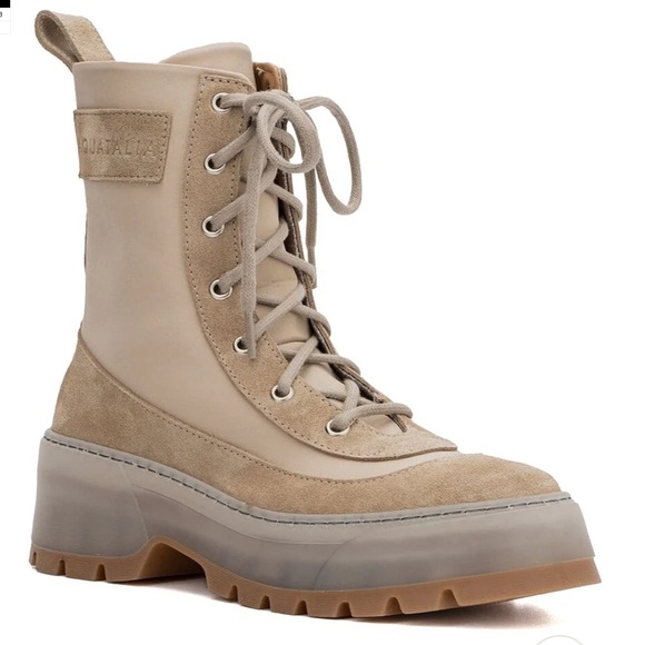 Aquatalia Aisa Weatherproof Suede Lace-Up Ankle Boots